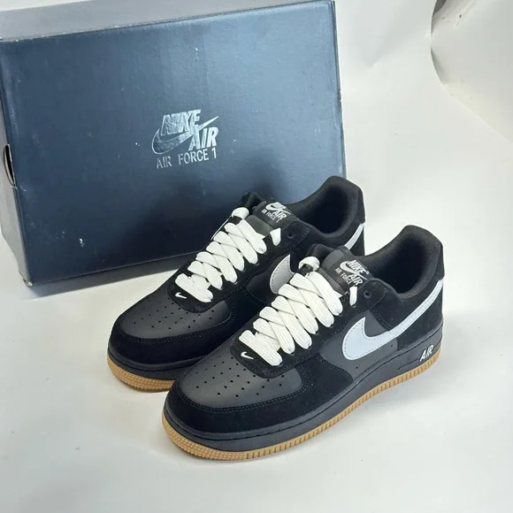 Nike Air Force 1 Low '07 LV8 Black Gum Light Brown White - Picture 2 of 6
